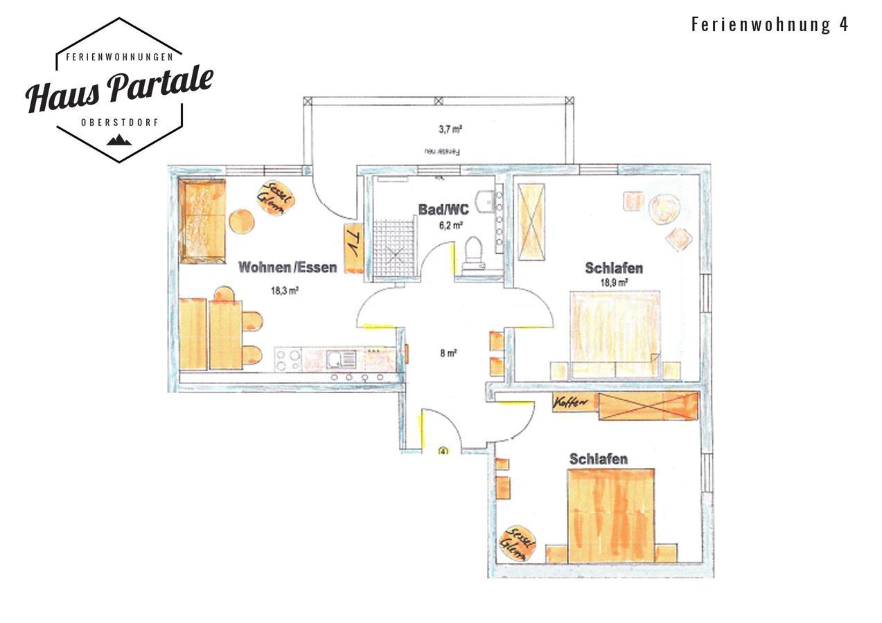 Апартаменты Haus Partale Оберстдорф Экстерьер фото